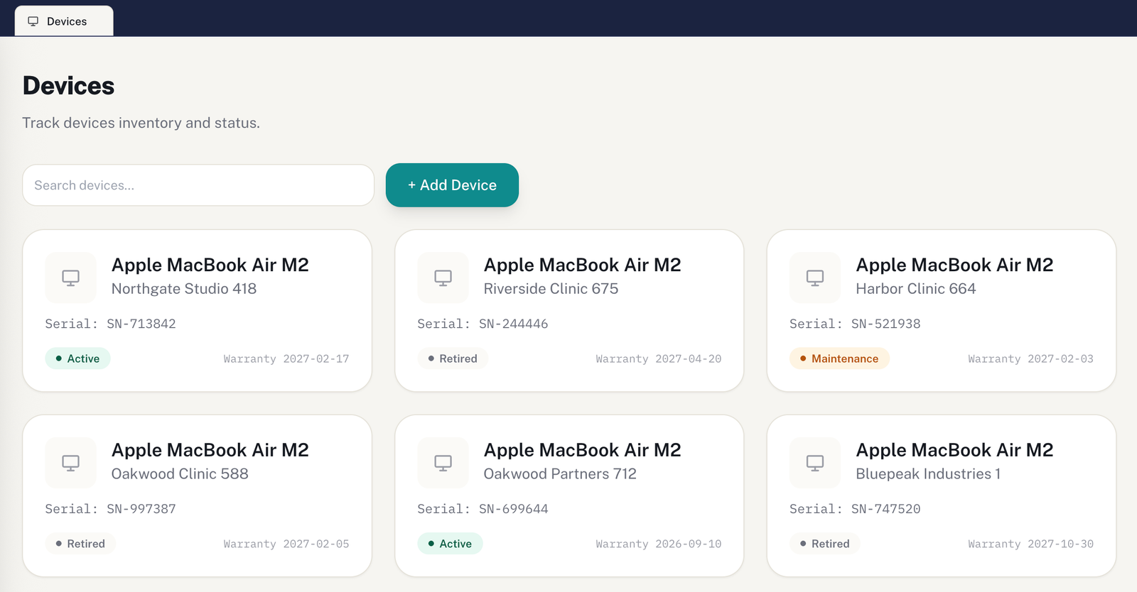 Device inventory