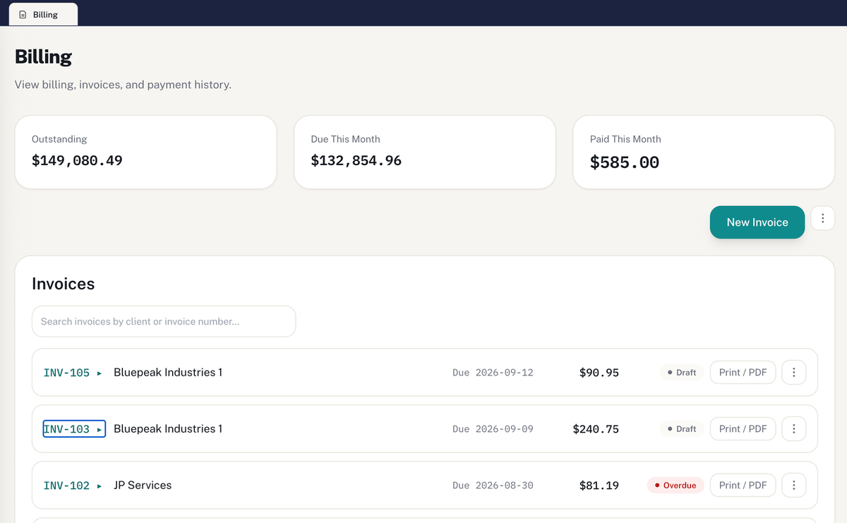 AJPX Desk billing